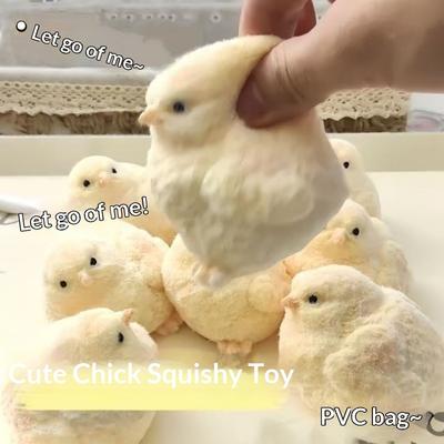 Simulation Yellow Chick Squishy Plaything Food Grade Silicone Plush Handmade Water Sense Stress Ease Plaything For Kids Adults