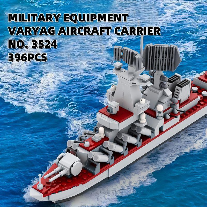 Non-Toxic 396Pcs Varyag Aircraft Carrier Building Blocks Warship 6-12 Children Puzzle Cruiser Model Destroyer Military Gifts Toys