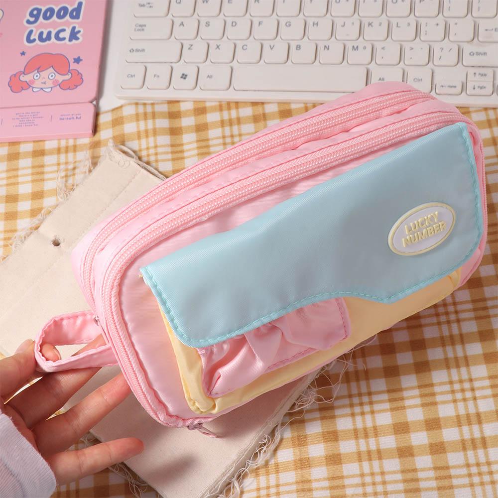 Large Capacity Stationery Storage Bag Cosmetic Storage Pen Pencil Case  Office
