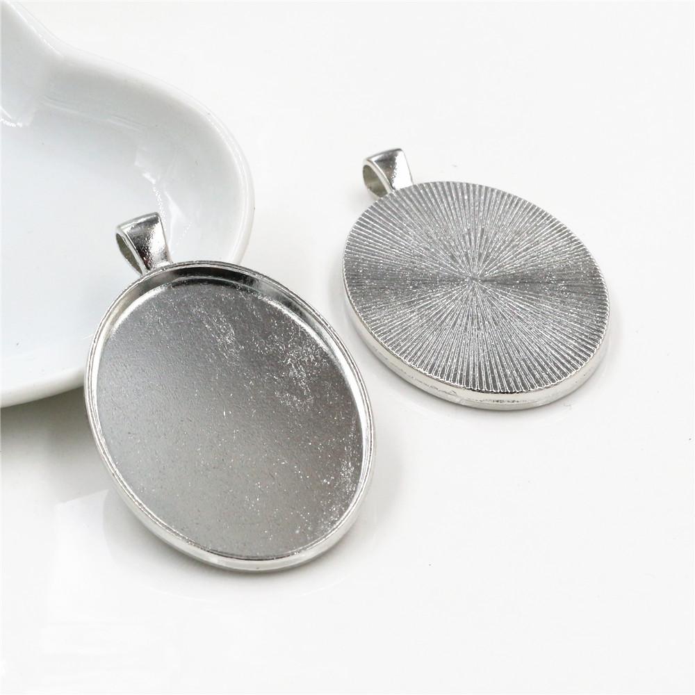 5 Stück Passend für 30x40mm Ovalen Cabochon Leere Fassung Schale Tablett DIY Schmuckherstellung Zubehör für Halsketten Schlüsselanhänger Charms