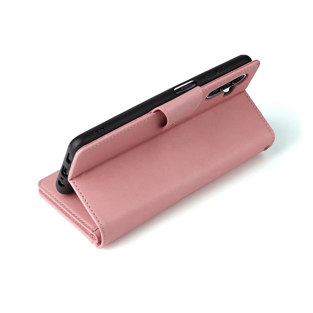 For Samsung Galaxy A37 5G Case Zipper Wallet Rivet Decor Leather Phone Cover with Wrist Strap