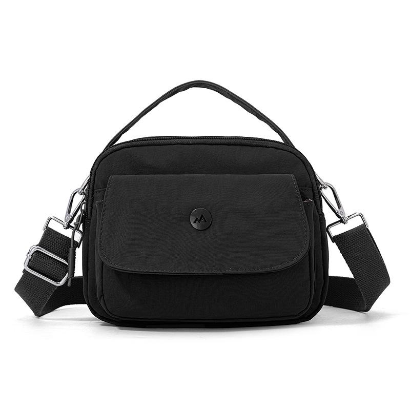 Женская Сумка через плечо Однотонная Плечевая Нейлоновая Сумка Легкая Маленькая Квадратная Сумка чёрный