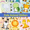 Children Cartoon Animal Stickers Kit 6 Sheets Face Make-a- Decals ideal for Notebook Phone Laptop Stationery Decor Gifts Ideal For Kids