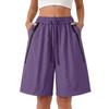 Women Loose Fit Casual Five-Point Shorts Quick-Dry Breathable Lightweight Cargo Pants with Adjustable Waistband and Zipper Pockets