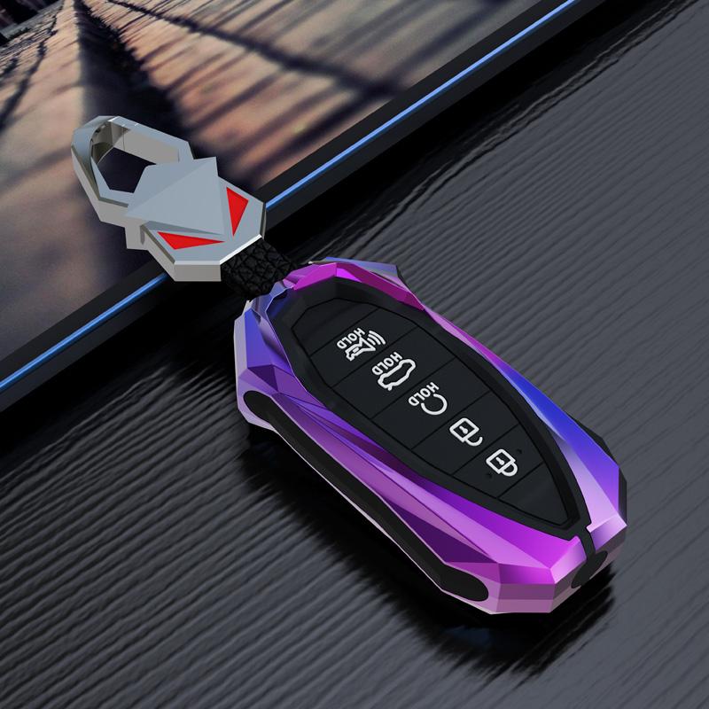 For Hyundai Palisade Limited  Palisade Sel  Elantra Sel Elantra Santa Fe Veloster 5 Bottons Alloy Car Key Case Cover