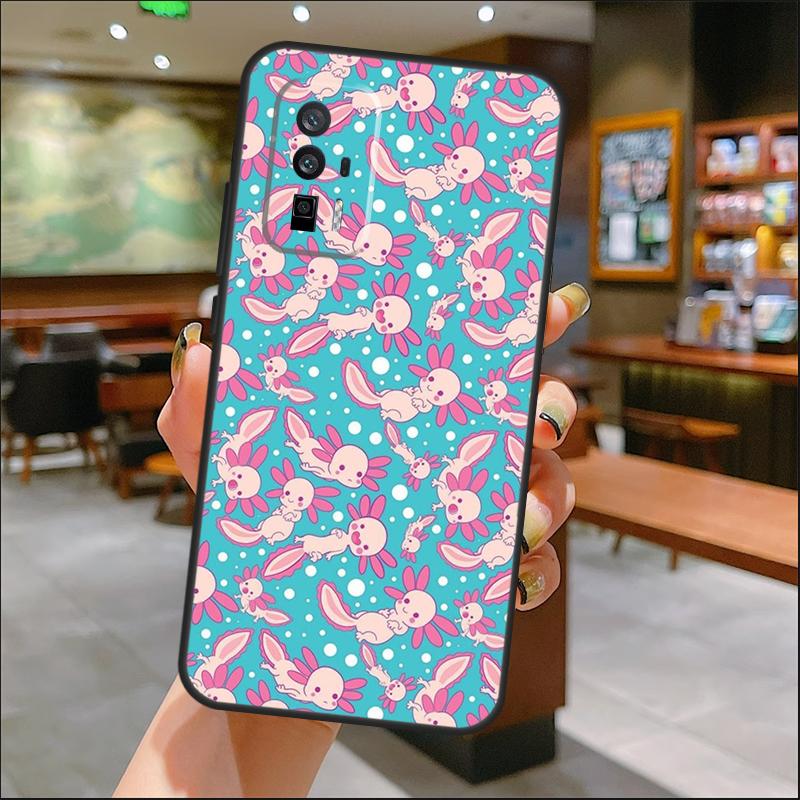 Cute Animal Axolotl Case For Xiaomi 14T Pro 13T 11T 12T 13 14 15 Ultra POCO X7 Pro X3 X5 X6 M6 F5 F6 Pro Cover