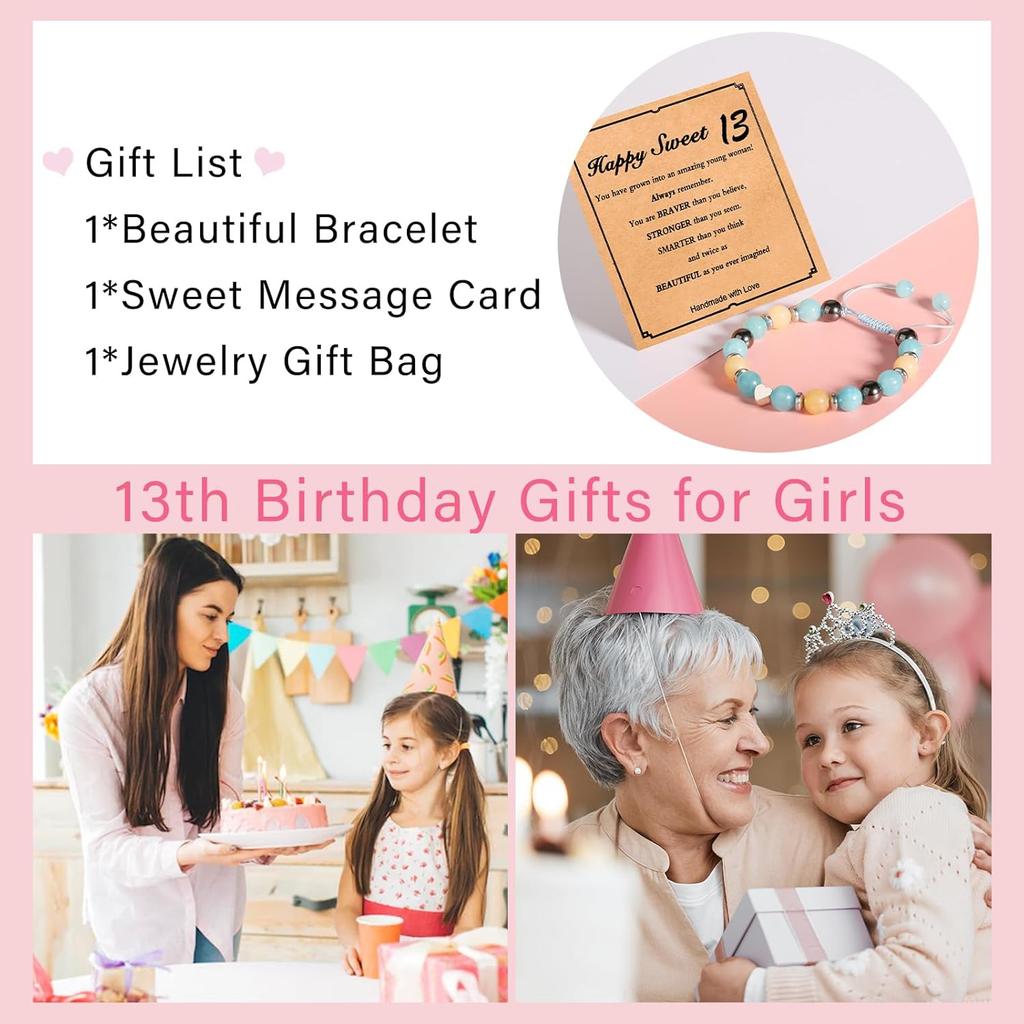 Natural Stone Bracelet As Mothers Day Gifts for Women and Graduation Gifts for Her 2025, Heart Bracelets As Birthday Gifts for Teen Girls with