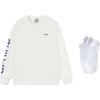 Li Ning Training Collection Logo Print Thermal Fleece Lined Loose Fit Pullover Sweatshirt Unisex White AWDRF44-3