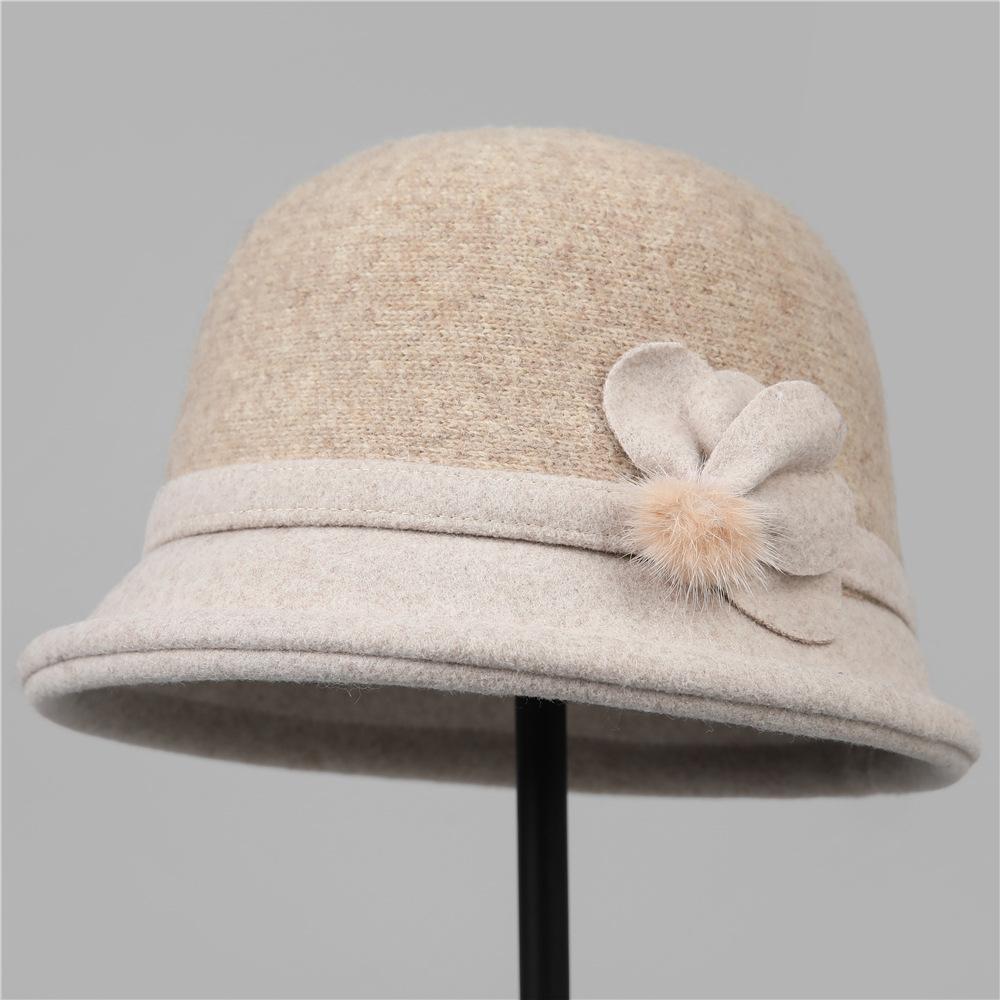 Mom Hat Lady New Autumn and Winter Foreign Style Grandma Bucket Hat Winter Models In the Elderly Old Lady Warm Hat