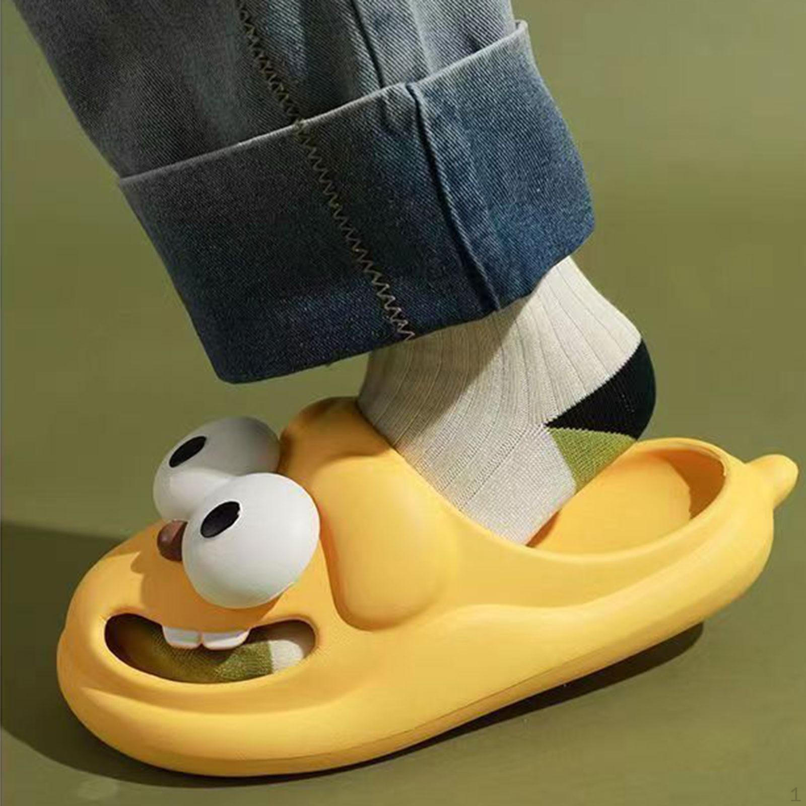 

Тапочки в форме собаки с большими глазами, летние повседневные туфли с дырочками для ванной, подарок на день рождения Yellow 40 to 41