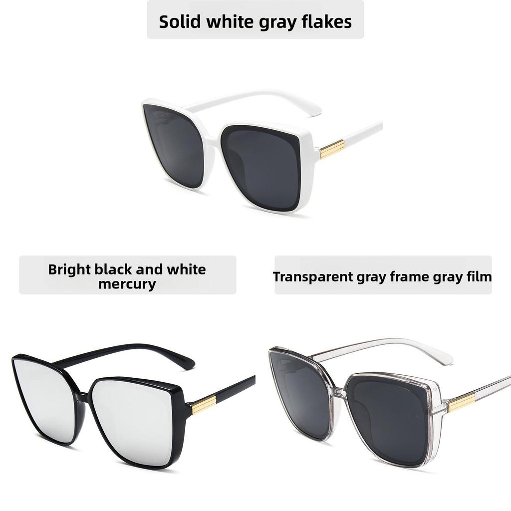 European Style Large Square Sunglasses With Uv Protection For Summer Outings And Street Fashion