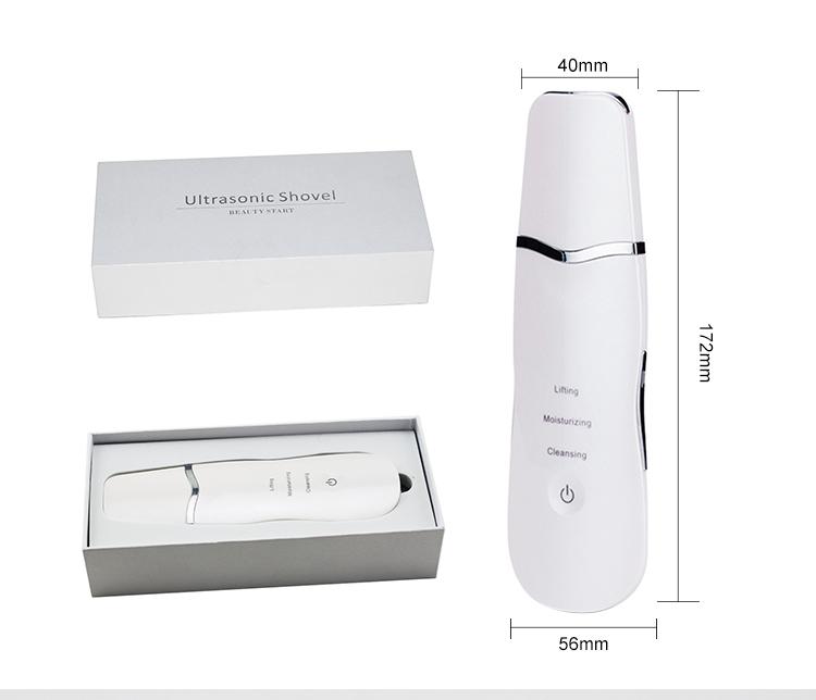 SHOmfrs Professional Ultrasonic Face Skin Scrubber Shovel Pores Cleanser Rechargeable Spatula Blackhead Remover Facial Cleaner