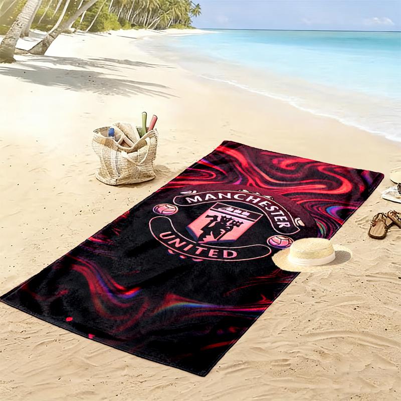 Manchester United Manchester City Beach Towel, Lightweight Beach Towel, Tropical Style, Ideal Holiday Gift For Family