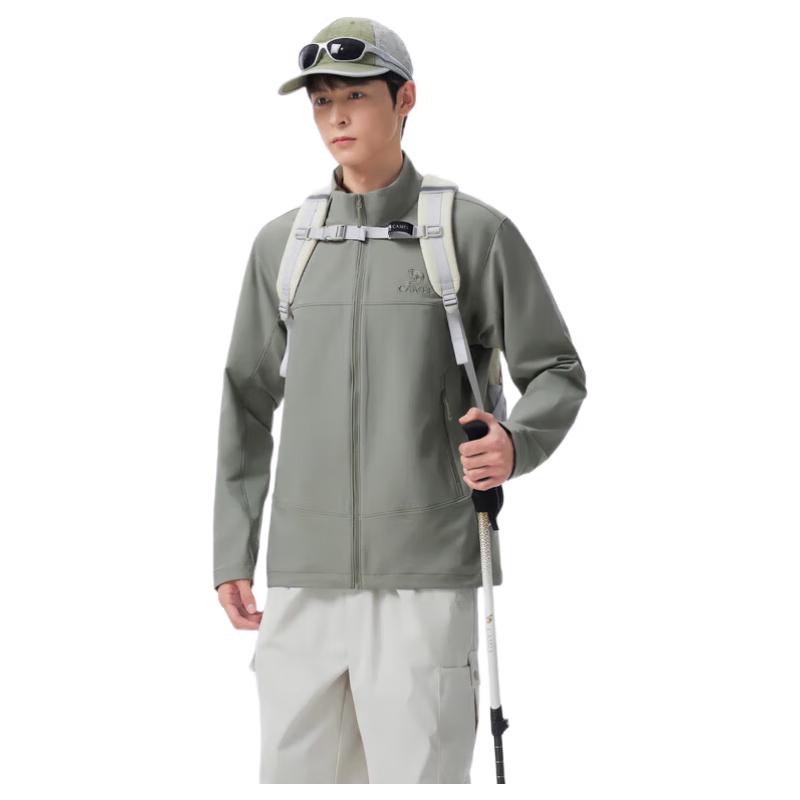 Camel Stand Collar Softshell Jacket L