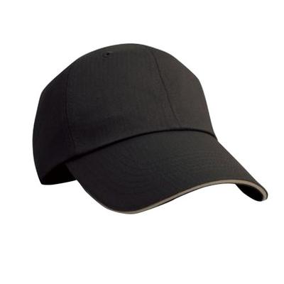 Result Unisex-Baseballkappe mit Fischgrätenmuster und kontrastierendem Sandwich-Peak