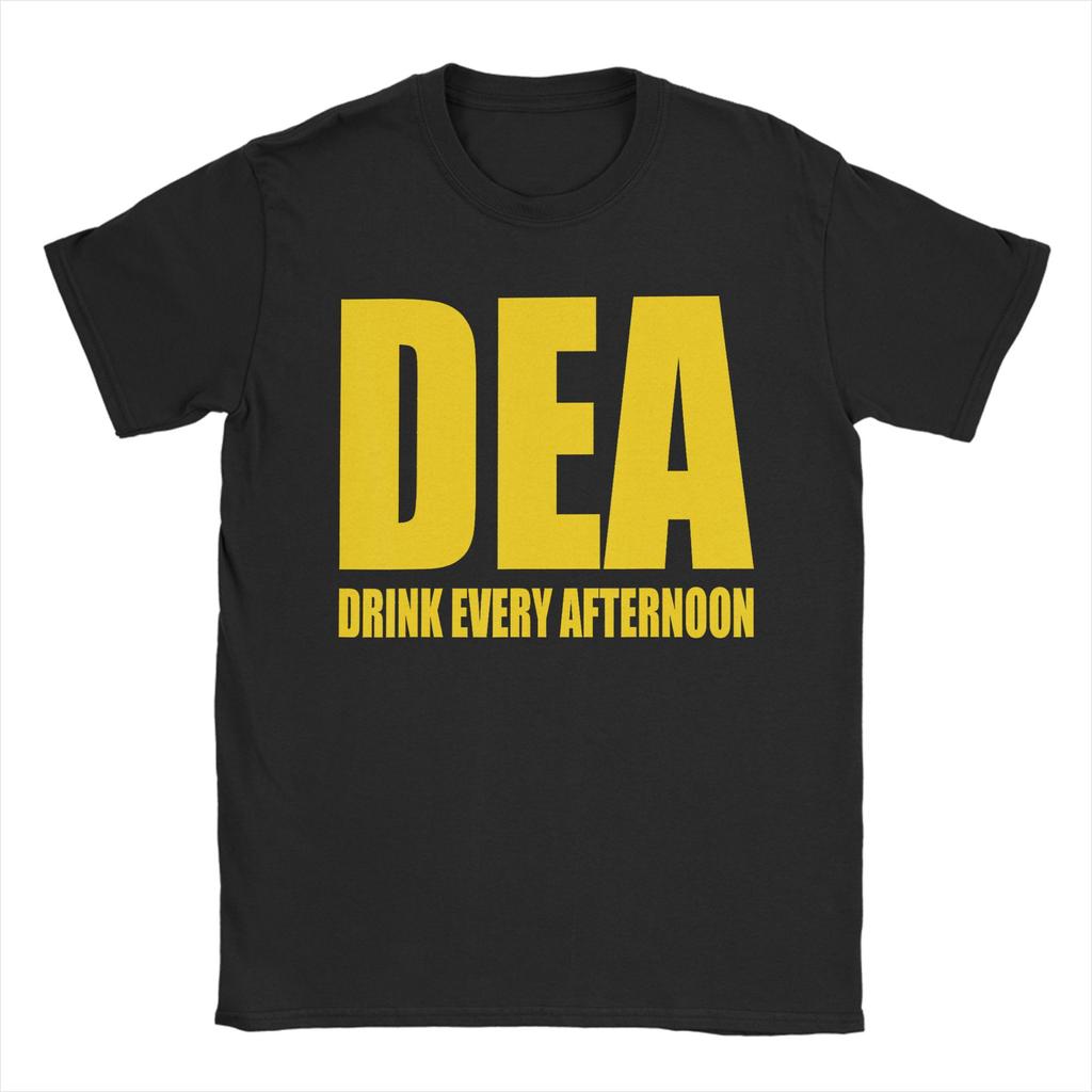DEA Drink Every Afternoon Cocktail T Shirt Pure Cotton Clothes Vintage Short Sleeve Round Neck Tee Shirt Plus Size TShirts