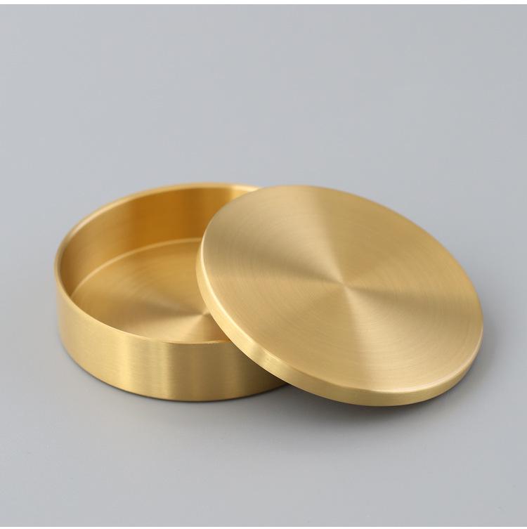 Mosazná čtvercová nádobka na vonný prášek: Mini měděná úložná krabička na kadidelové náčiní a inkoustové kazety