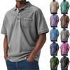 Herren Kurzarm Hemd mit Knopfleiste und Kragen Slim Fit Freizeithemd mit Tasche