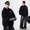 Men's Autumn American Brand Devil Cat Print Hoodie, Heavyweight & Trendy Stiff Sweatshirt, Cleanfit Base Layer.