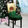 Christmas Chair Cover Dustproof Cartoon Santa Snowman Print Stretchable Fabric Anti-slip New Year Party Decoration Chair Protective Sleeves