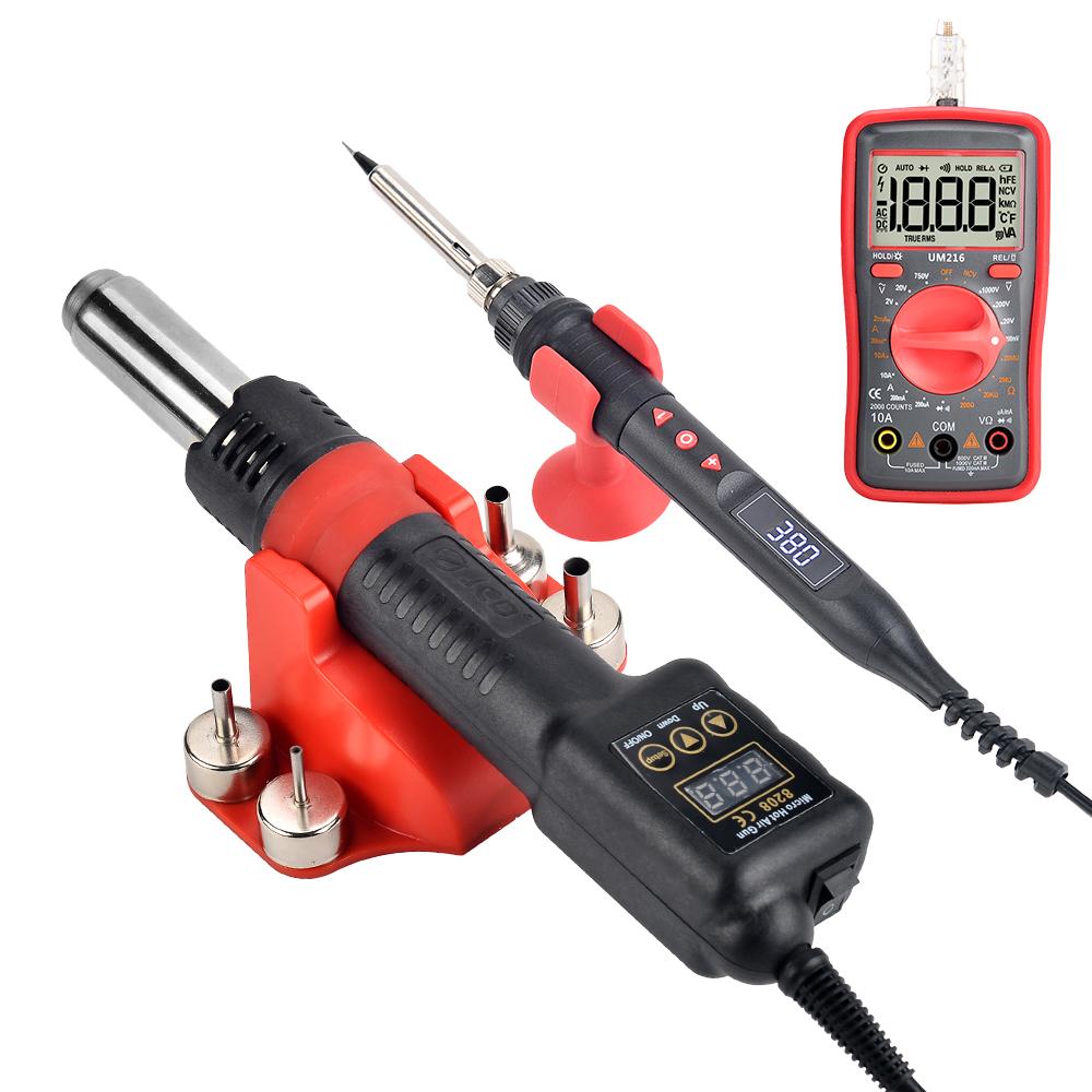 JCD 750W All-in-one Hot Air Gun Micro Heat Gun LED Digital Hair Dryer For BGA Welding Repair Tools Soldering Iron 8208