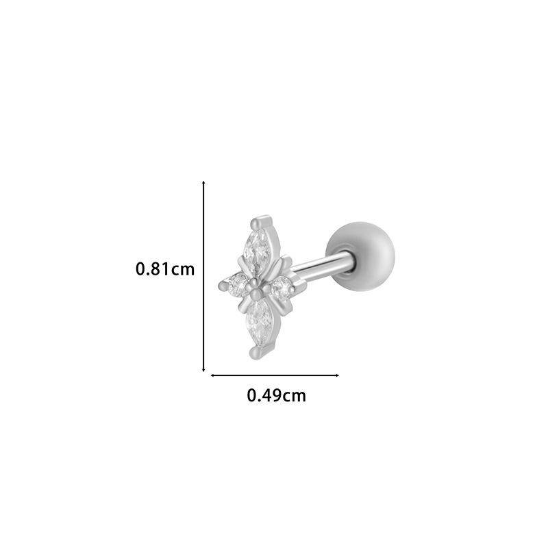 Cercei Henson Cupru Zirconiu Floare Geometrică Oțel Inoxidabil Studs Piercing Cartilaj