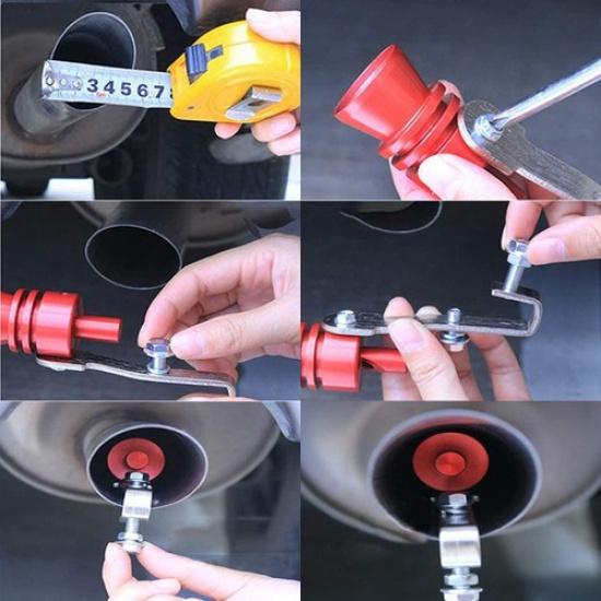 1/2Set Turbo Sound Muffler Simulator Whistle Tip Blow Valve Off Noise Car Access