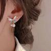 S925 Silver Needle Blue & White Butterfly Earrings: Elegant, Fashionable, Versatile Jewelry