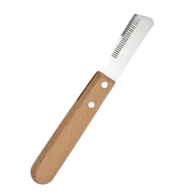 1pc Grooming Dog Comb Stainless Steel Wooden Handle Stripping Knife Pet Hair Remover Pluck Excess Accessories