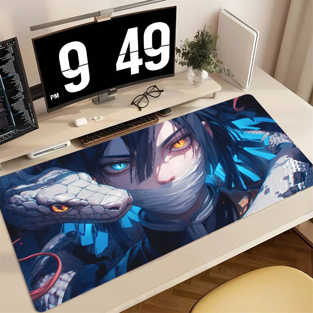 Demon Slayer Inosuke Anime Gaming Mouse Pad Large Rubber Keyboard Desk Mat With 2MM Stitched Edge Design