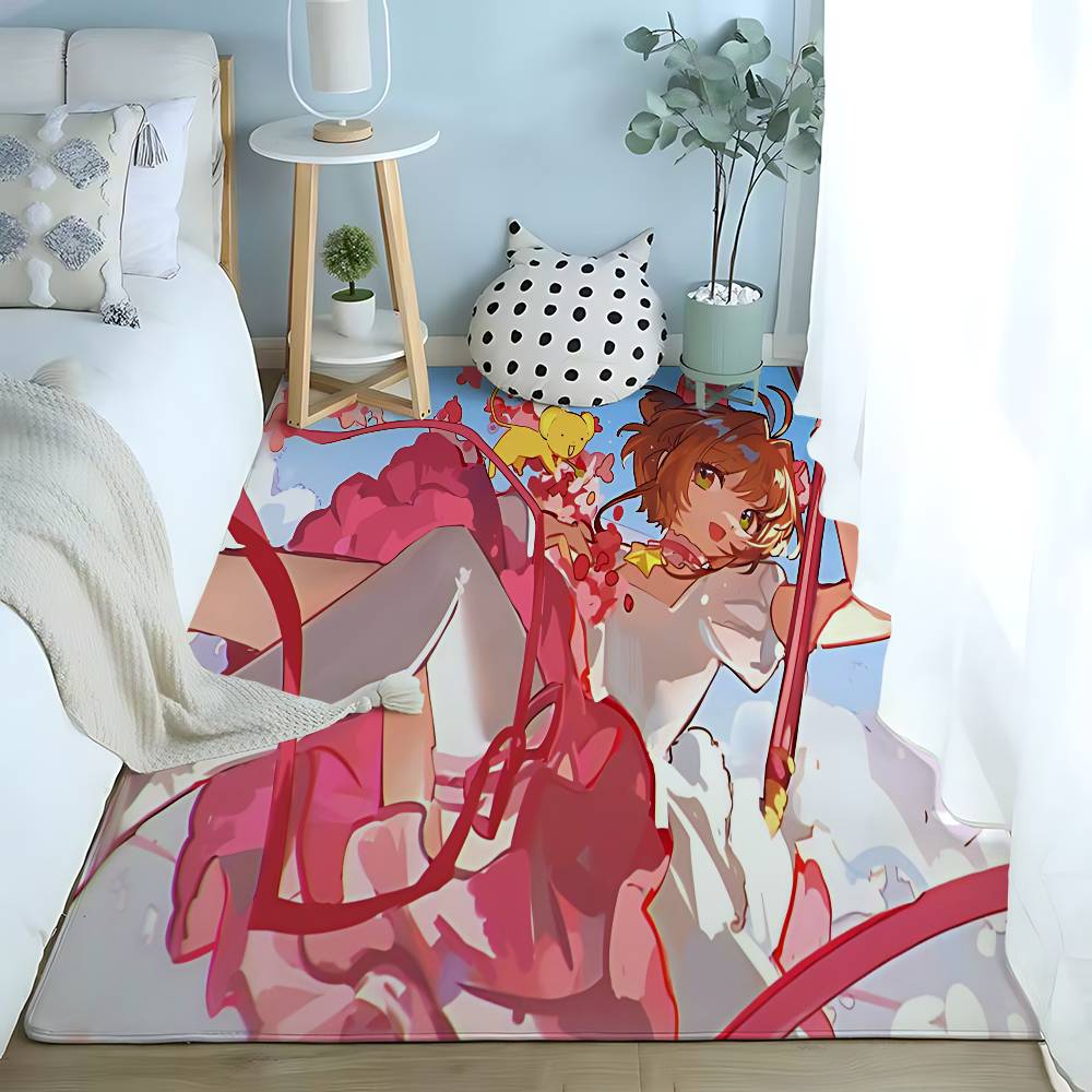 Cute Anime C-cardcaptor Sakura-S Carpet Bathroom Anti-slip Mat Door Mat Home Decoration Mat Entrance Door Mat Scratch-resistant