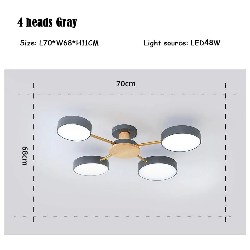 Nordic Simple LivingRoom Affordable Luxury Chandelier Macaron Creative Art Hall  Restaurant Wood  Ceiling Lighting  LED