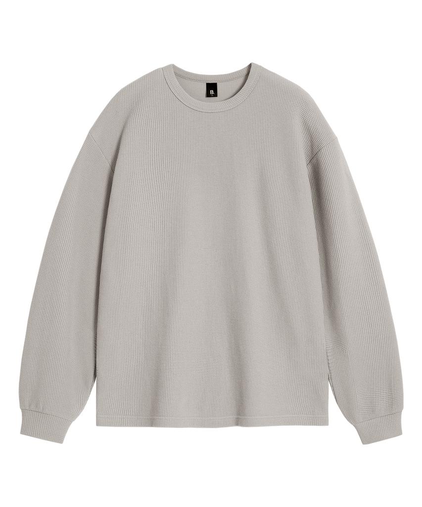 BRENSON ( Waffle ) Oversized Waffle Ribbed Long Sleeve Tee ( 4 Colors )