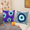 Classic Prank Evil Eyes Funny Pillow Case Silky Short Plush With Invisible Zipper Dustproof Sofa Cushion Cover For Home Decor
