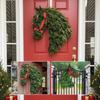 Outdoor Pferdekopfwreath Künstliche Grünpflanzen Pferdekopftür-Weihnachtskranz Lustiger Türkranz mit roter Schleife Dekorationen