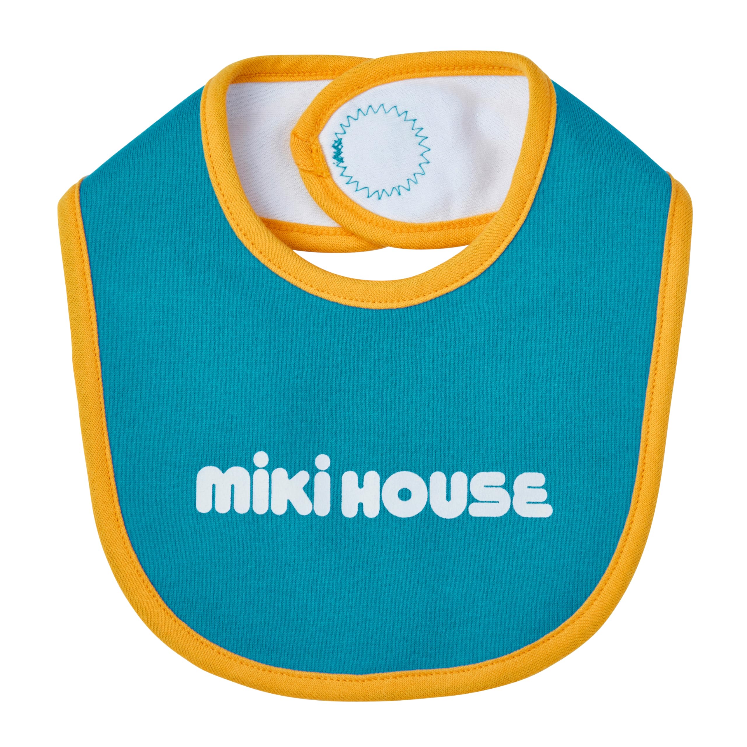 

для мальчиков и малышей, голубой, для детского праздника, [Miki House], эксклюзивный веб-слюнявчик, водонепроницаемый, с логотипом, однотонный, для девочек, для малышей, для детей, одежда, детская одежда, подарок, синий