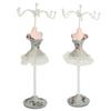 Earrings Necklace Princess Dress Stand Display Iron Mannequin Princess Jewelry Rack Pine Green 3