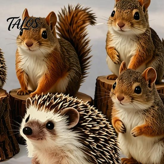 Forest Animal Window Film 2PCS Static Sticker, Squirrel And Hedgehog Printed, Autumn Fall Home Decor Theme Waterproof PVC Decal, for Glass Doors