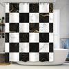 Nowoczesny Dekoracyjny Zestaw Zasłon Prysznicowych Wodoodporna Tkanina Wystrój Łazienki Rozmiar Personalizowany Czarny Biały Złoty Geometryczny Jodełka Patte
