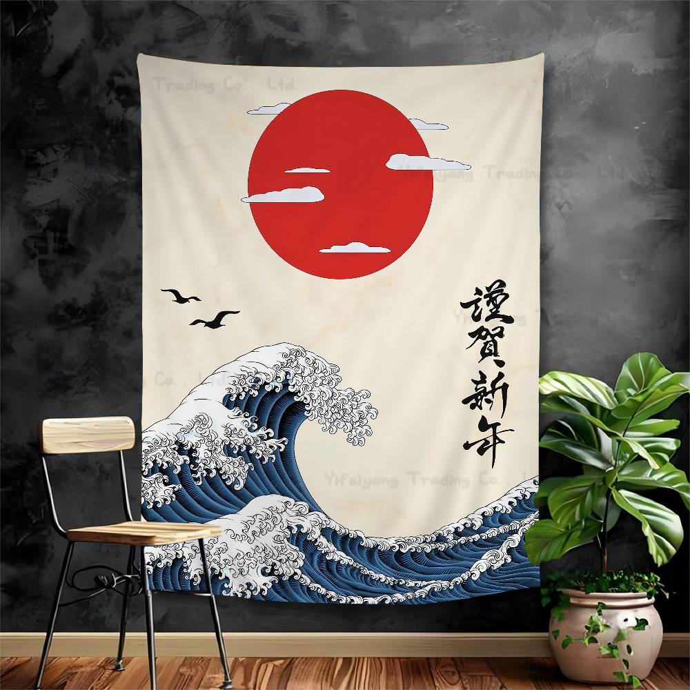 

Ukiyoe The Great Wave Off Kanagawa Hanging Bohemian Tapestry Cheap Hippie Bohemian Tapestries Mandala Wall Hanging Home Decor 74x94cm(29x37in)