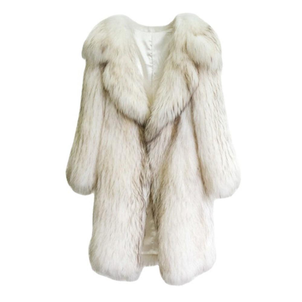Women's New Raccoon Fur Jacket Women's Long Fox Hair Suit Collar Fur Coat Loose Casual Trench Coat