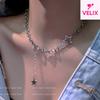  High-End Star Double-Layer Necklace Women Cold Wind INS Hip Hop Short Clavicle Chain Trendy Temperament Neck Chain