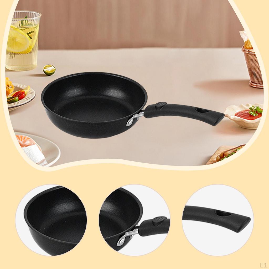 Fry Pan Small Skillet Multipurpose with Heat Resistant Handle Egg Kitchen Cookware for Eggs