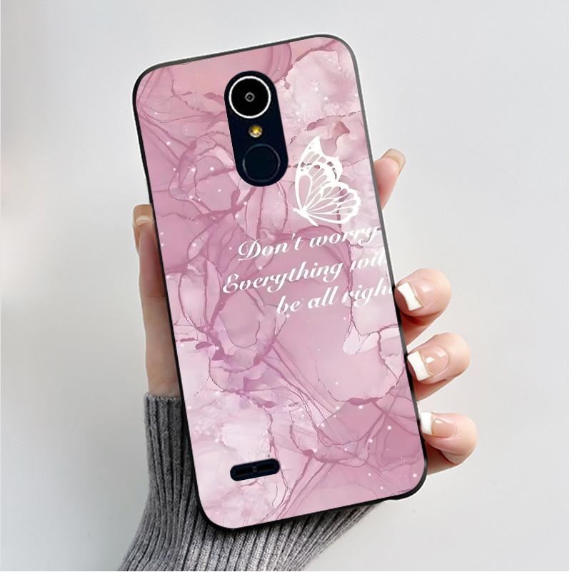 Hülle Für LG K8 2017/LG K8 2018/LG K9 2018 Weiches Silikon Schwarzes Gehäuse Für LG K10 2016/LG K10 2017 Hülle Niedliche Blume Cartoon Hülle