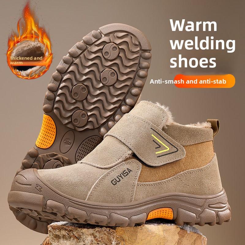 High Quality Safety Shoes Fleece-lined Thickened Warm Steel Toe Security Boots Winter Work Boots Construction Work Shoes36-48