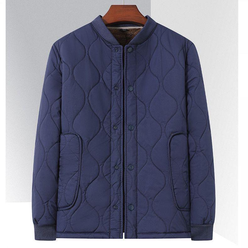 Men's Lambswool Cotton Winter Jacket - Middle-aged Father's Warm Loose Coat with Thick Velvet Liner