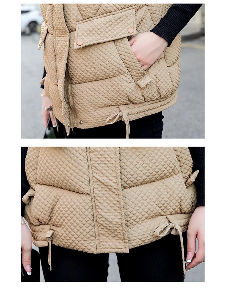 Dámská silná bavlněná vesta plus size - Hřejivá, módní a bez rukávů pro podzim/zimu