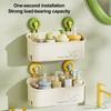 Bathroom Storage Rack with Suction Cup Large Capacity Strong Load-bearing