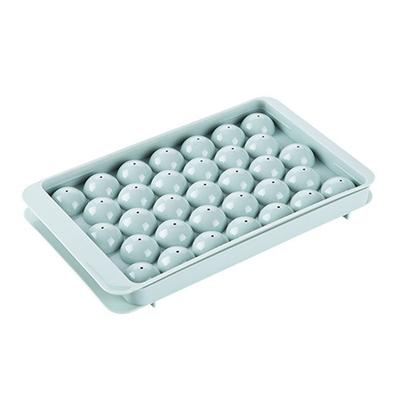 1 Stück 3D runde Eiswürfelschale mit Deckel, Kunststoff, Diamant-Kugel-Stil, Eisform