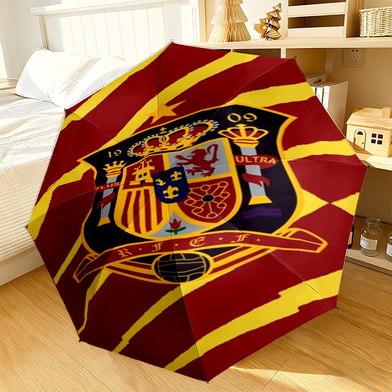 Spain Football Crest Umbrella 8-Frame for Travel, camping, Casual Lightweight Portable Umbrella, Essential for every family Holidays Gift